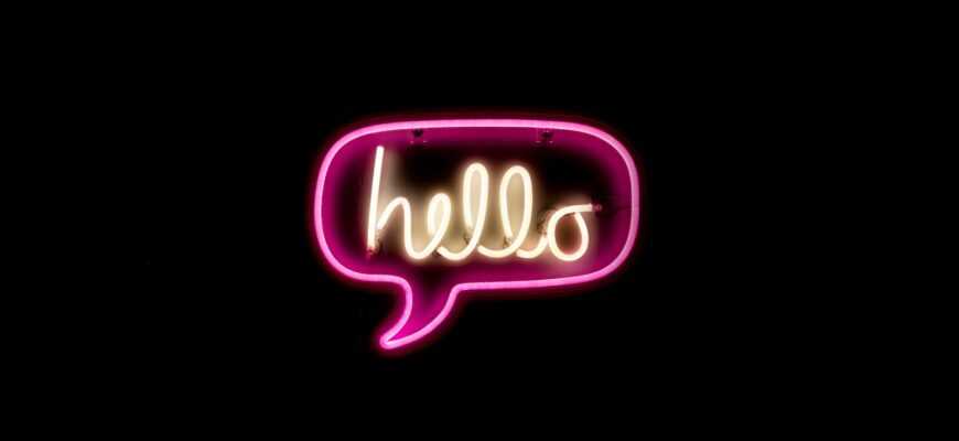 pink and yellow hello neon light