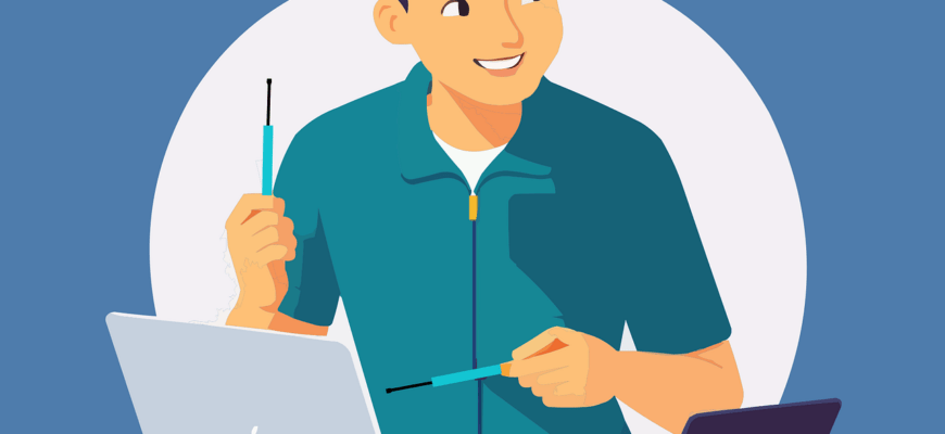 man, laptop, computer