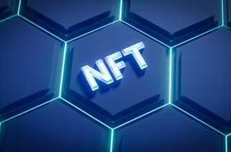 a blue hexagonal background with the word nft on it