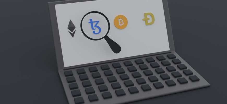 a computer keyboard with a magnifying glass on top of it